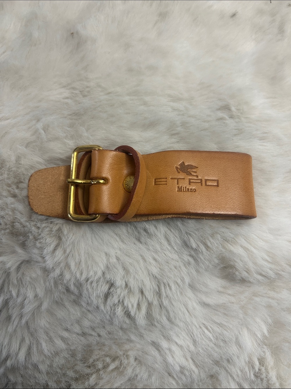 Etro tan leather Poignet for bag or wrist